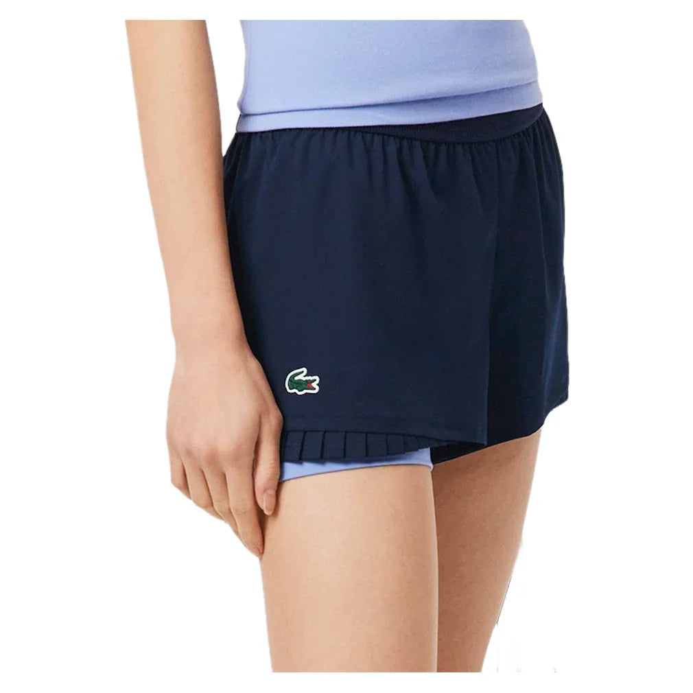 Women's On Court Lined Short Navy Blue and Delphinium