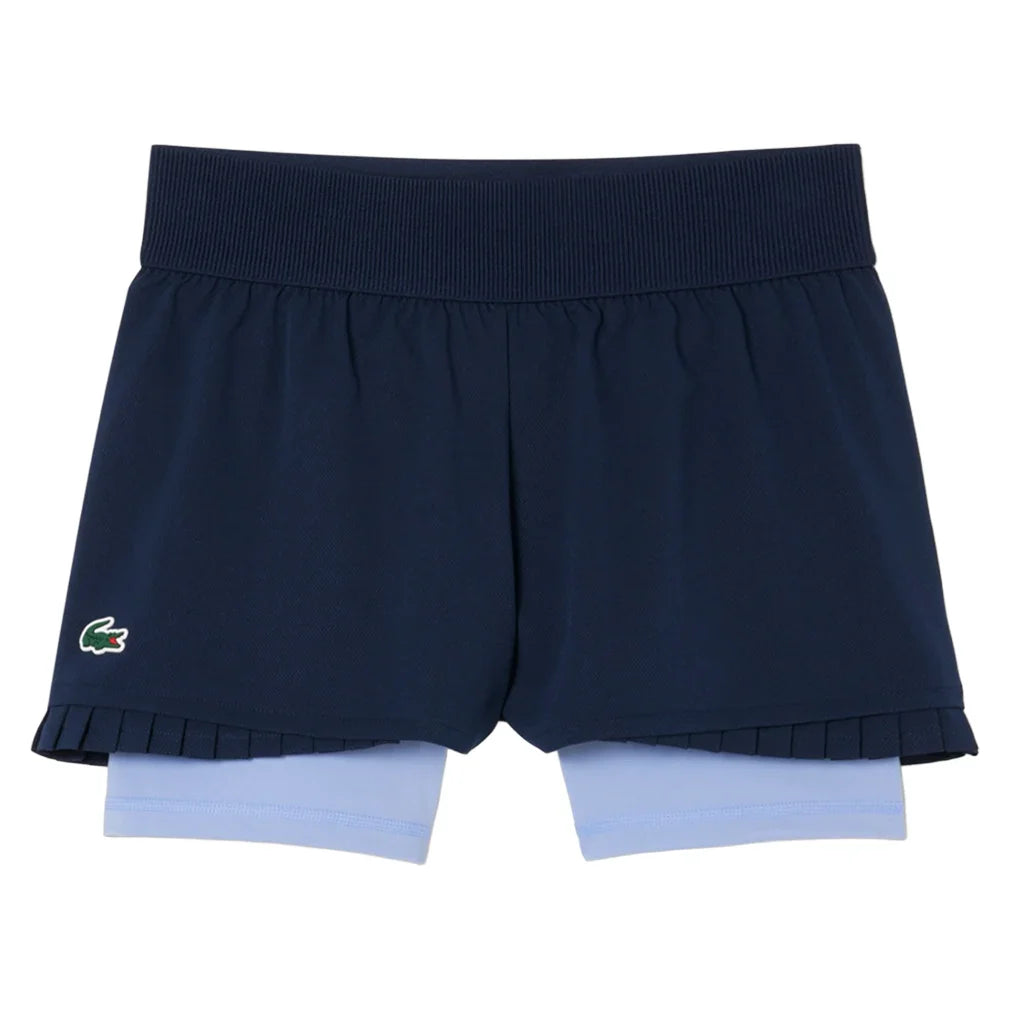 Women's On Court Lined Short Navy Blue and Delphinium