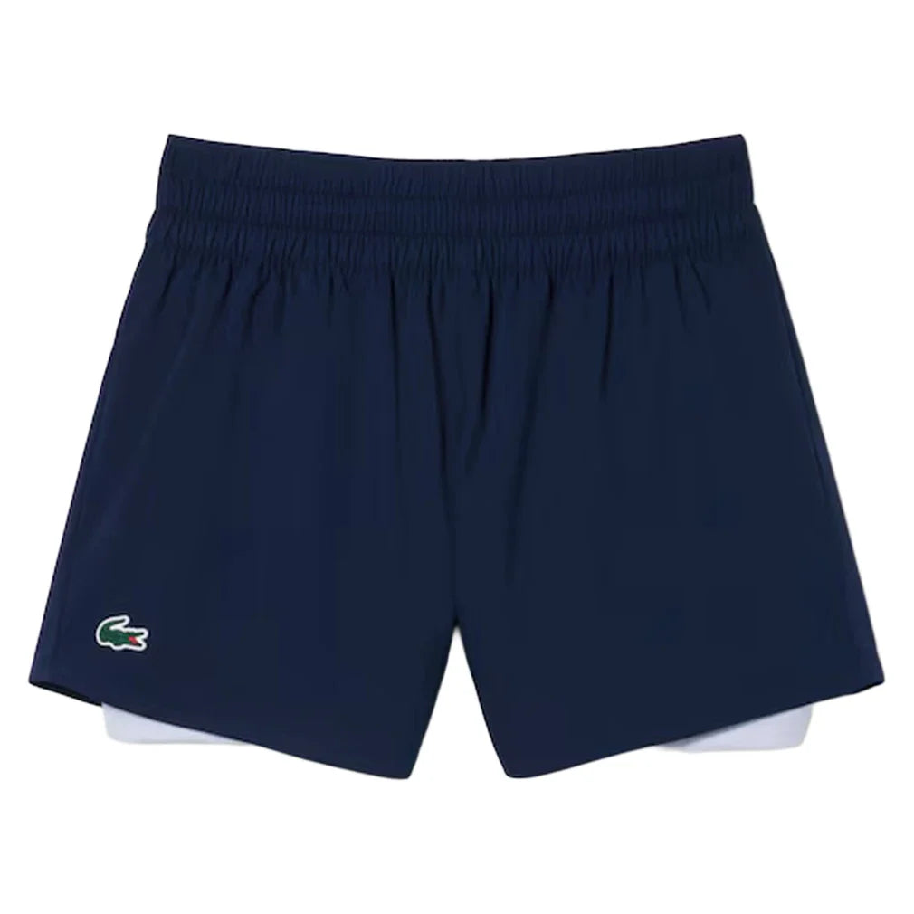 Women's Players Tennis Shorts Navy and Phoenix Blue-Apparel-Lacoste-GF9972-WB3-Tennis Express