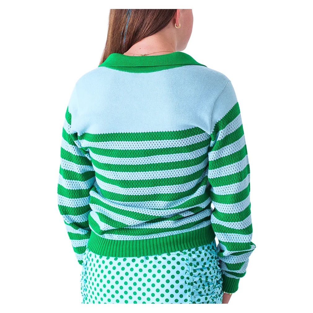 Women's Haley Sweater Green and Light Blue
