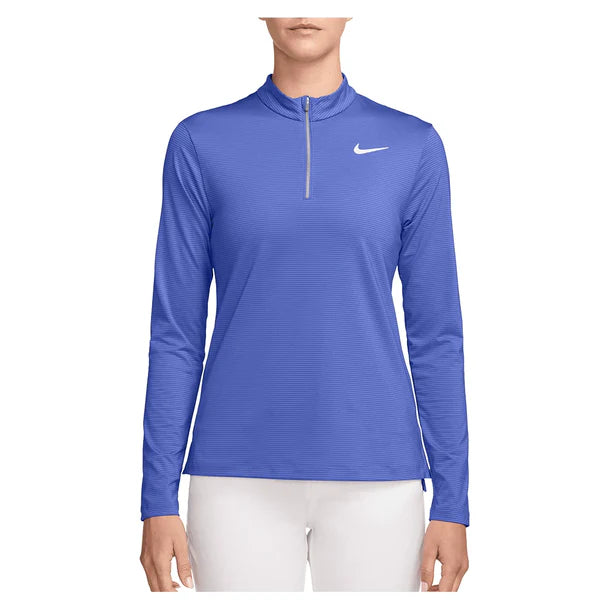 Women's Dri-FIT UV Victory Half Zip Top Sapphire and White
