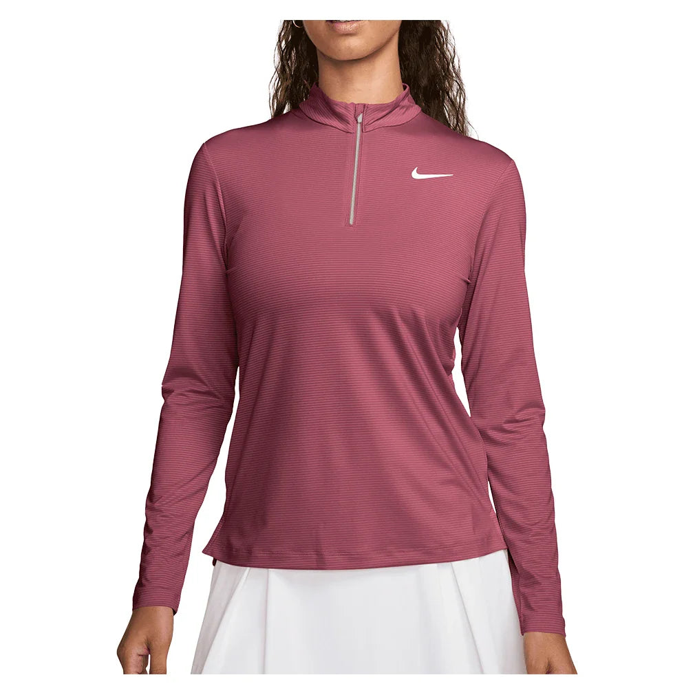 Women's Dri-FIT UV Victory 1/4-Zip Top Pink Smoke and White