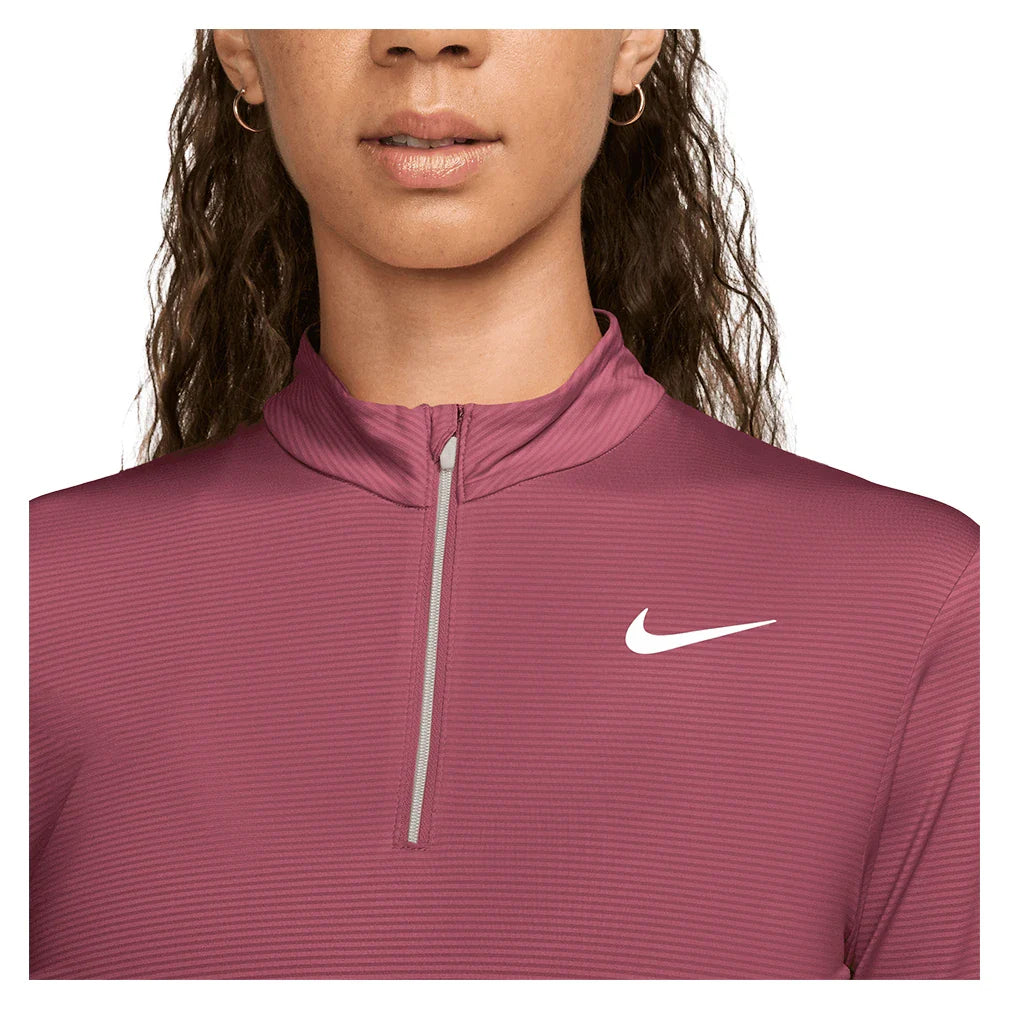 Women's Dri-FIT UV Victory 1/4-Zip Top Pink Smoke and White