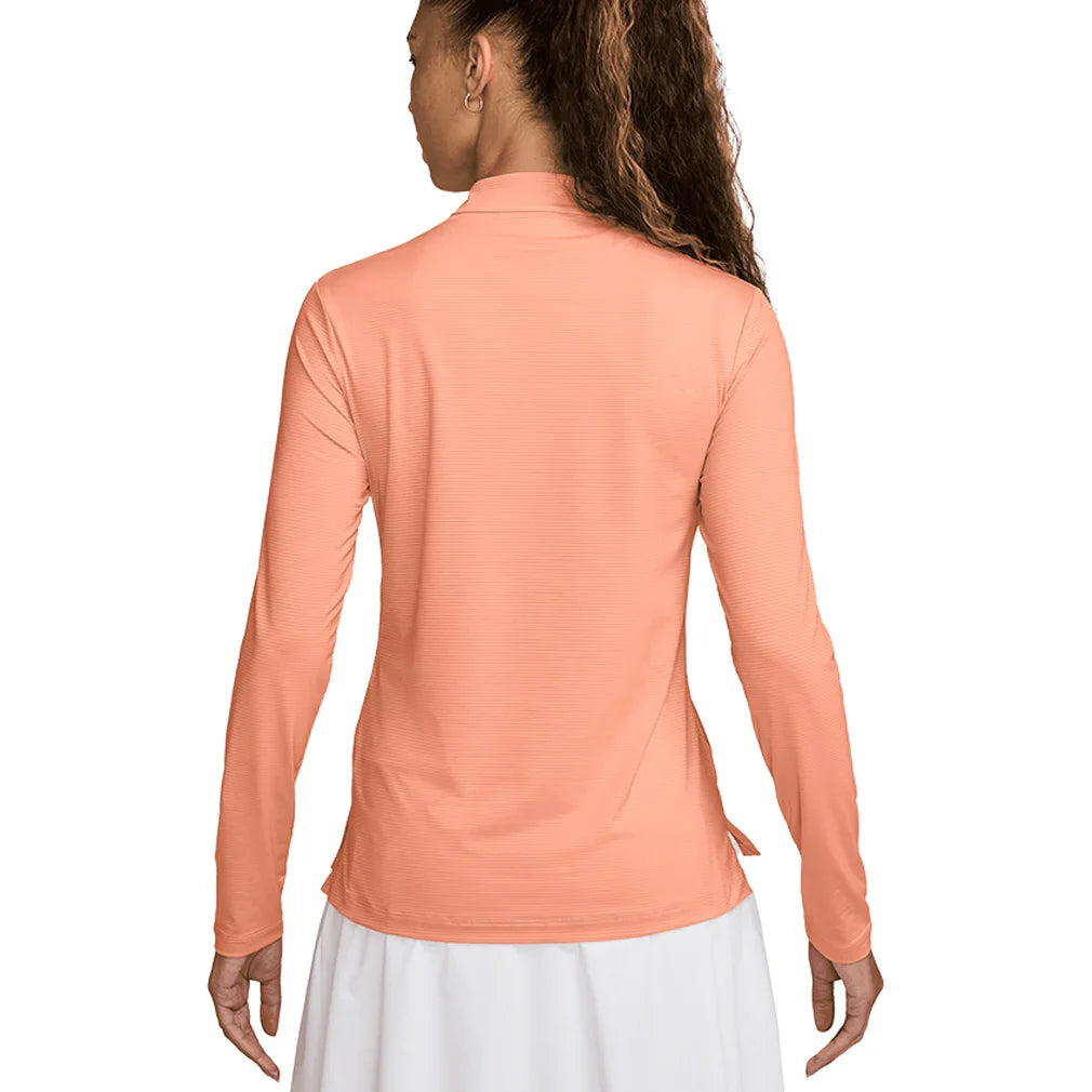 Women's Dri-Fit Victory 1/2 Zip Long Sleeve Top Apricot Agate and White