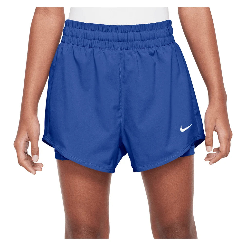 Girls' One Dri-FIT 2in1 Training Short Game Royal and White