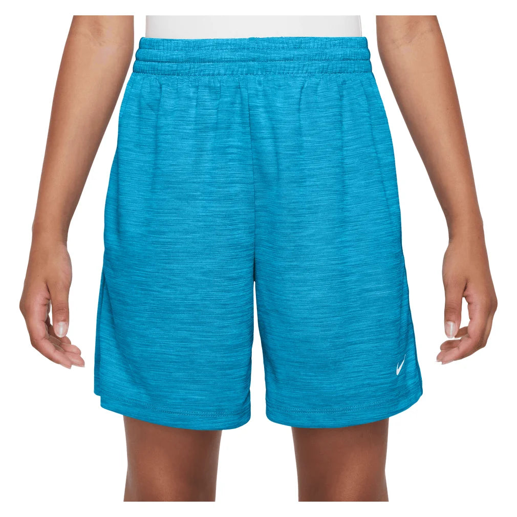 Boys' Dri-FIT Multi Heather Training Shorts Lt Current and Glacier Blue, Nike, Lt Current/Glacier Blue, Pickleball Express, HF9006-418H26-LT-CURRENT-GLACIER-BLUE-1