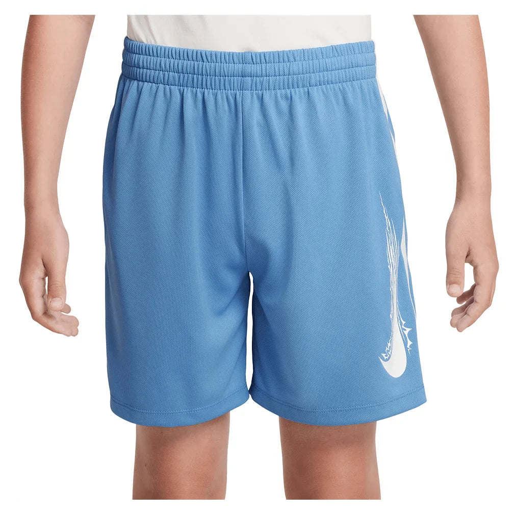 Boys' Dri-FIT Multi Woven Training Short Blue Beyond and White