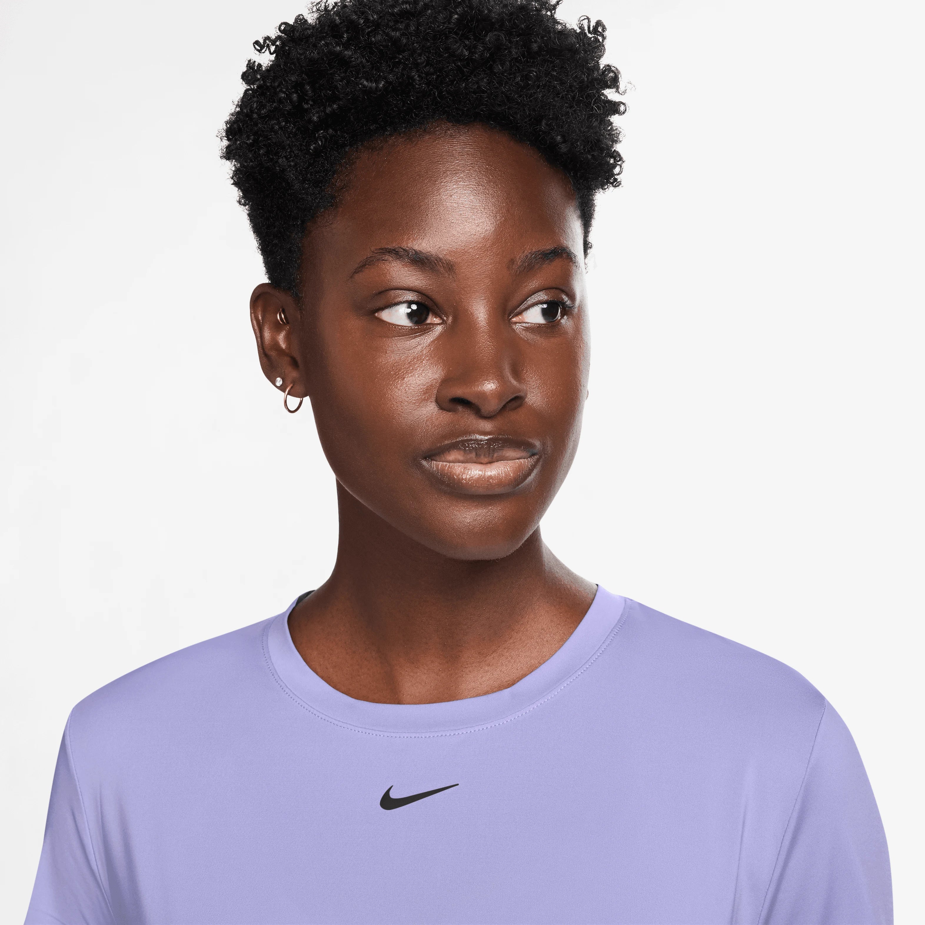Women's One Classic Twist Short Sleeve Top Lilac Ice and Black