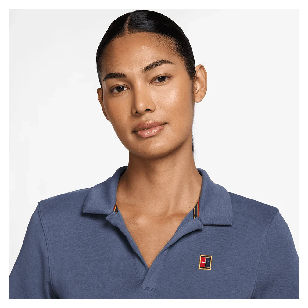 Women's Court Heritage Short-Sleeve Cropped Polo Diffused Blue