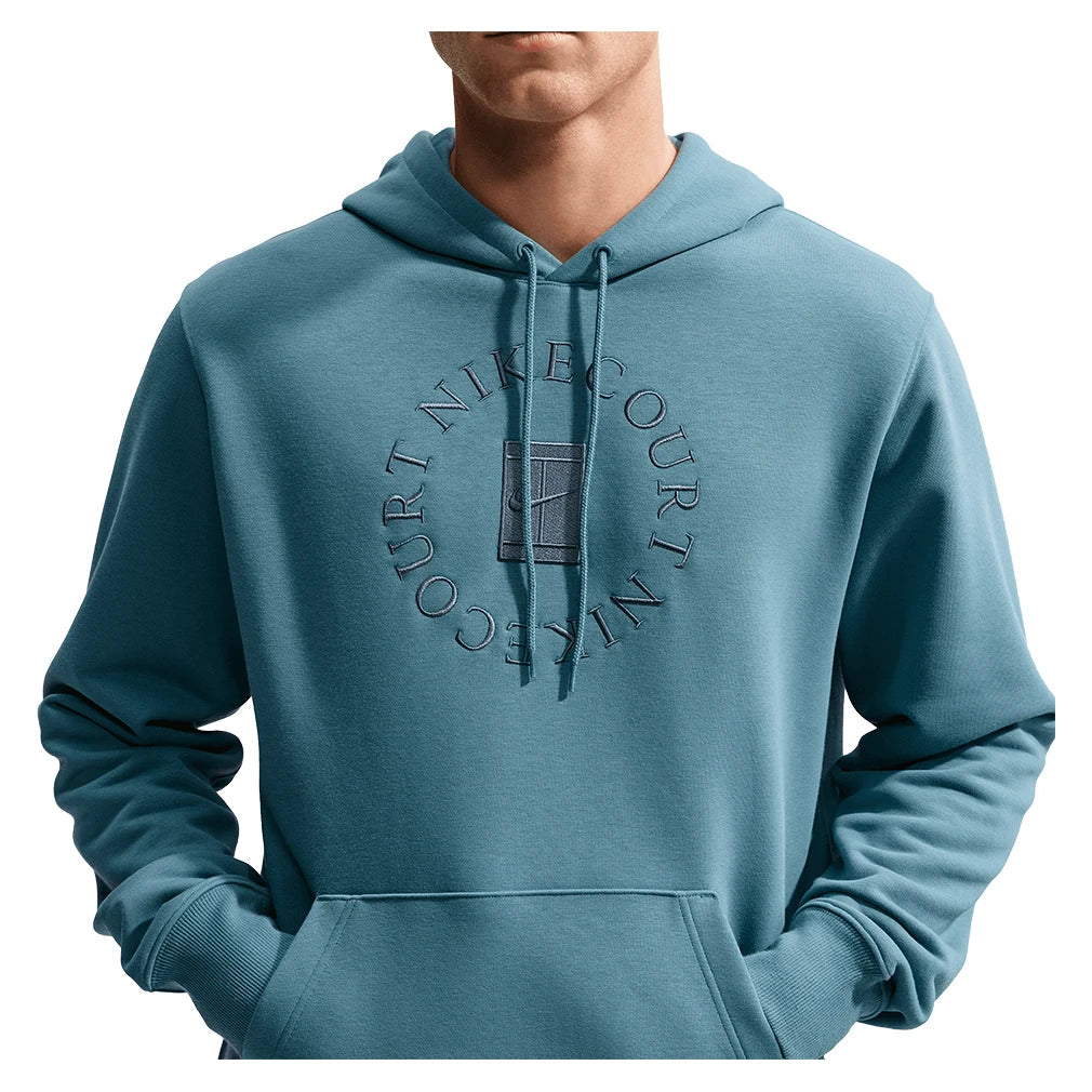 Men's Court Dri-FIT Heritage Fleece Pullover Hoodie Smokey Blue and New Slate