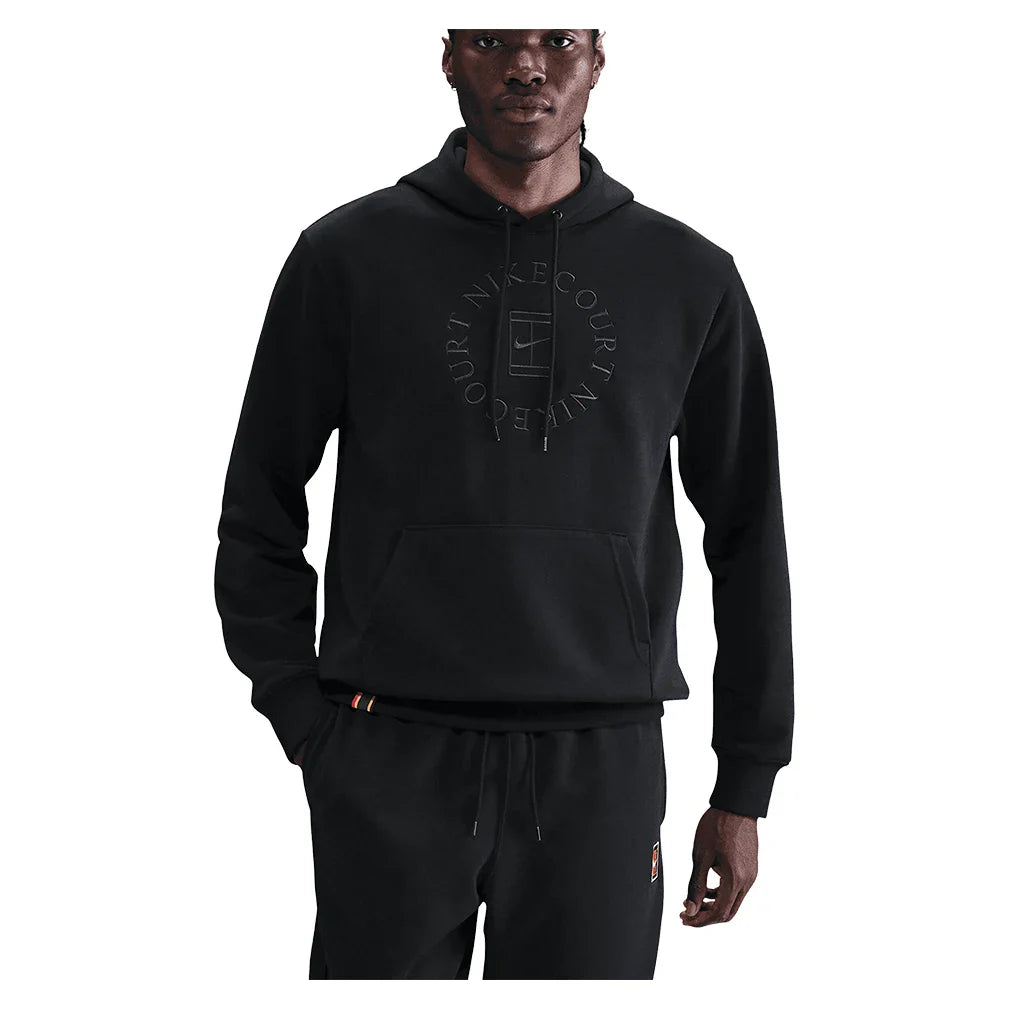 Men's Court Dri-FIT Heritage Fleece Pullover Hoodie Black and Anthracite
