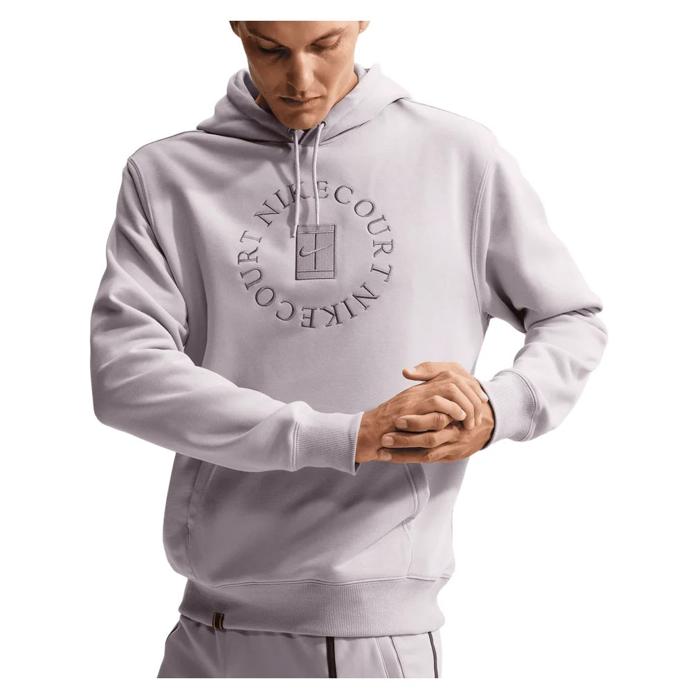 Men's Court Dri-FIT Heritage Fleece Pullover Hoodie Silver Lilac and Taupe Grey, Nike, Silver Lilac/Taupe Grey, Pickleball Express, HM6759-022H26-SILVER-LILAC-TAUPE-GREY-1