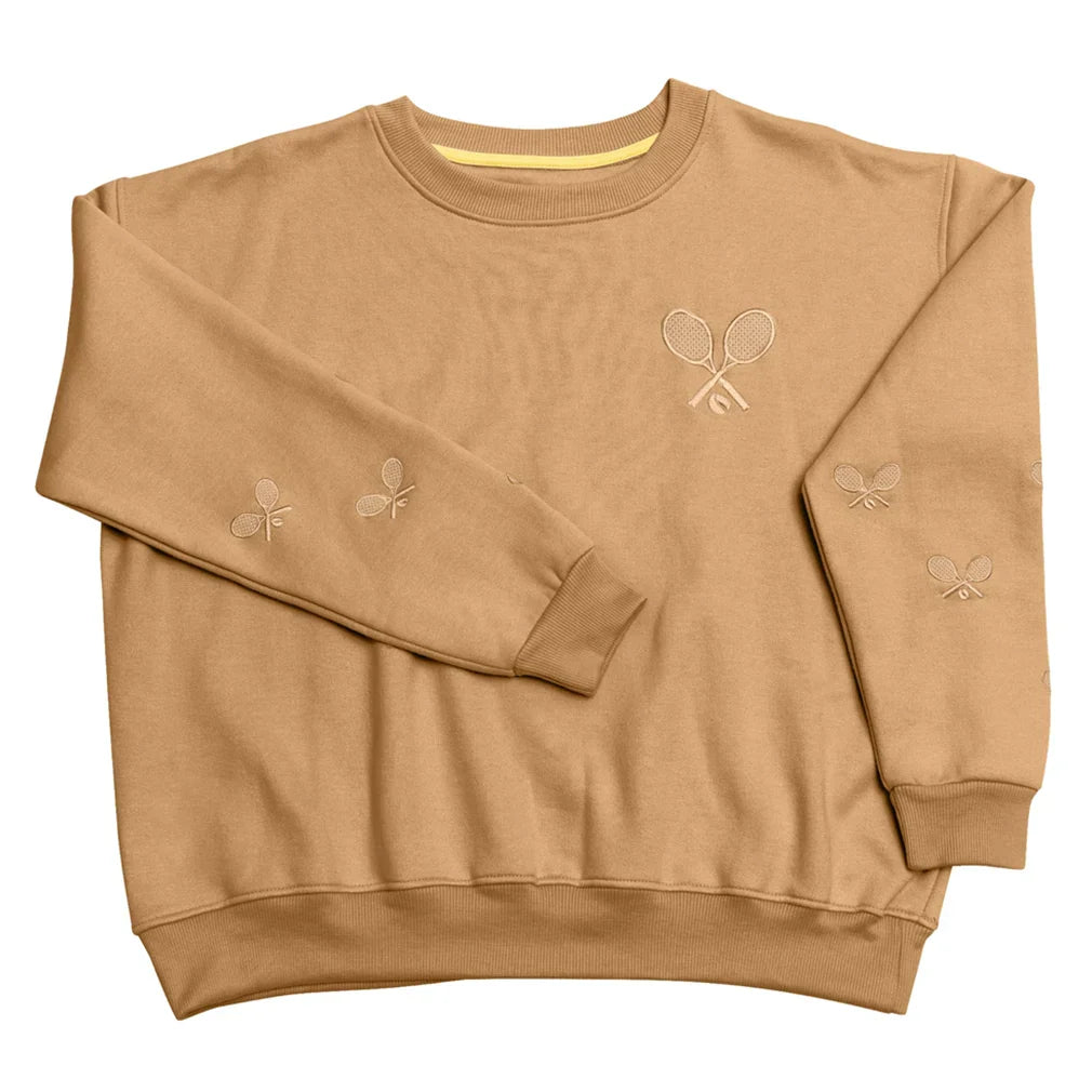 Women's Happiest On The Court Sweatshirt Camel
