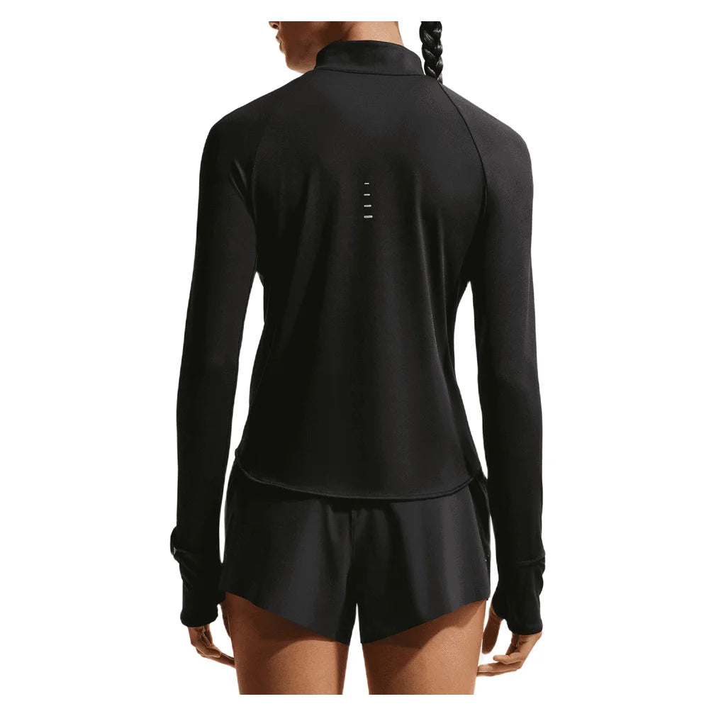 Women's Swift Dri-FIT UV 1/4-Zip Running Top Black and Reflective Silver, Nike, Pickleball Express, HQ0499-010H26-1