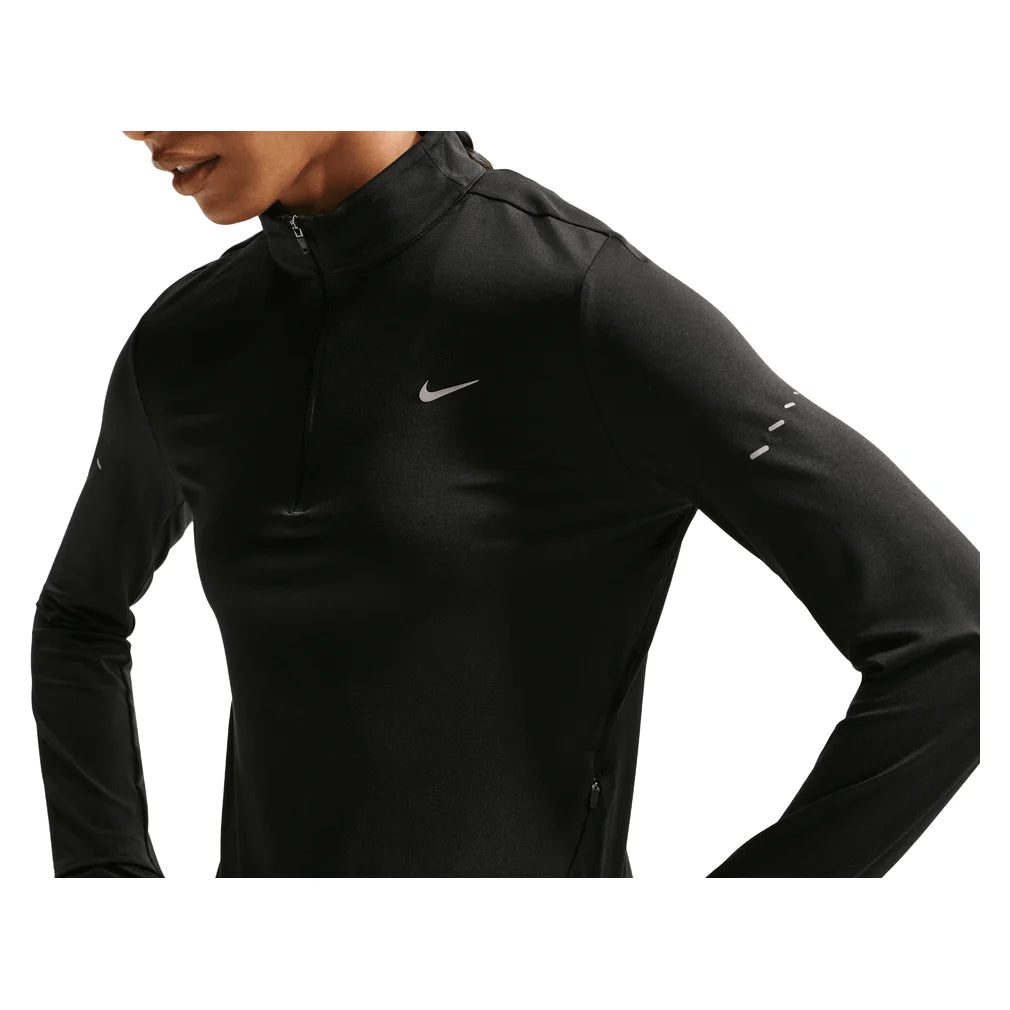 Women's Swift Dri-FIT UV 1/4-Zip Running Top Black and Reflective Silver, Nike, Pickleball Express, HQ0499-010H26-2