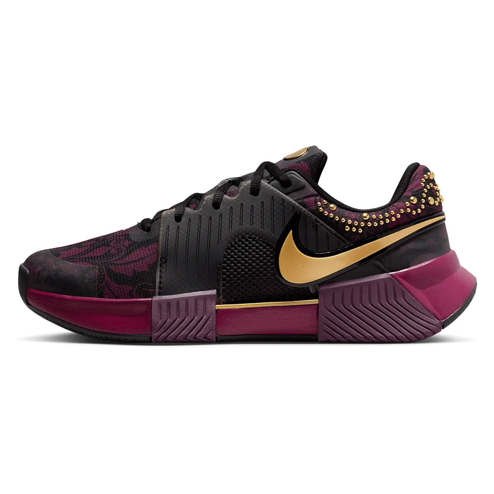 Women's Naomi Osaka Zoom GP Challenge 1 Court Shoes Bordeaux and Metallic Gold