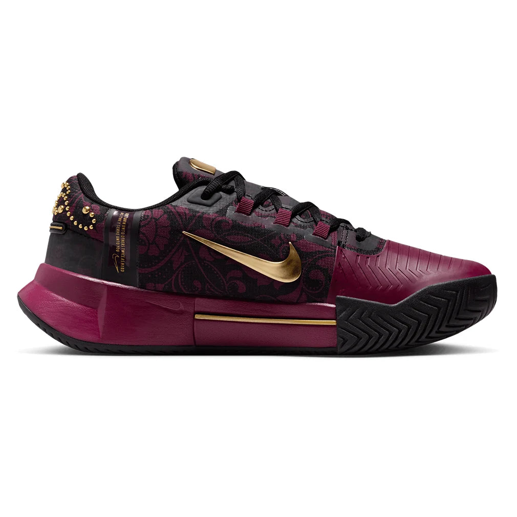 Women's Naomi Osaka Zoom GP Challenge 1 Court Shoes Bordeaux and Metallic Gold