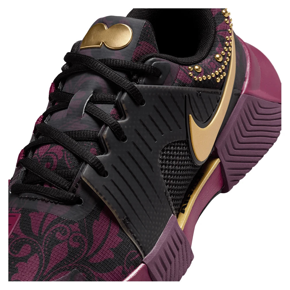 Women's Naomi Osaka Zoom GP Challenge 1 Court Shoes Bordeaux and Metallic Gold