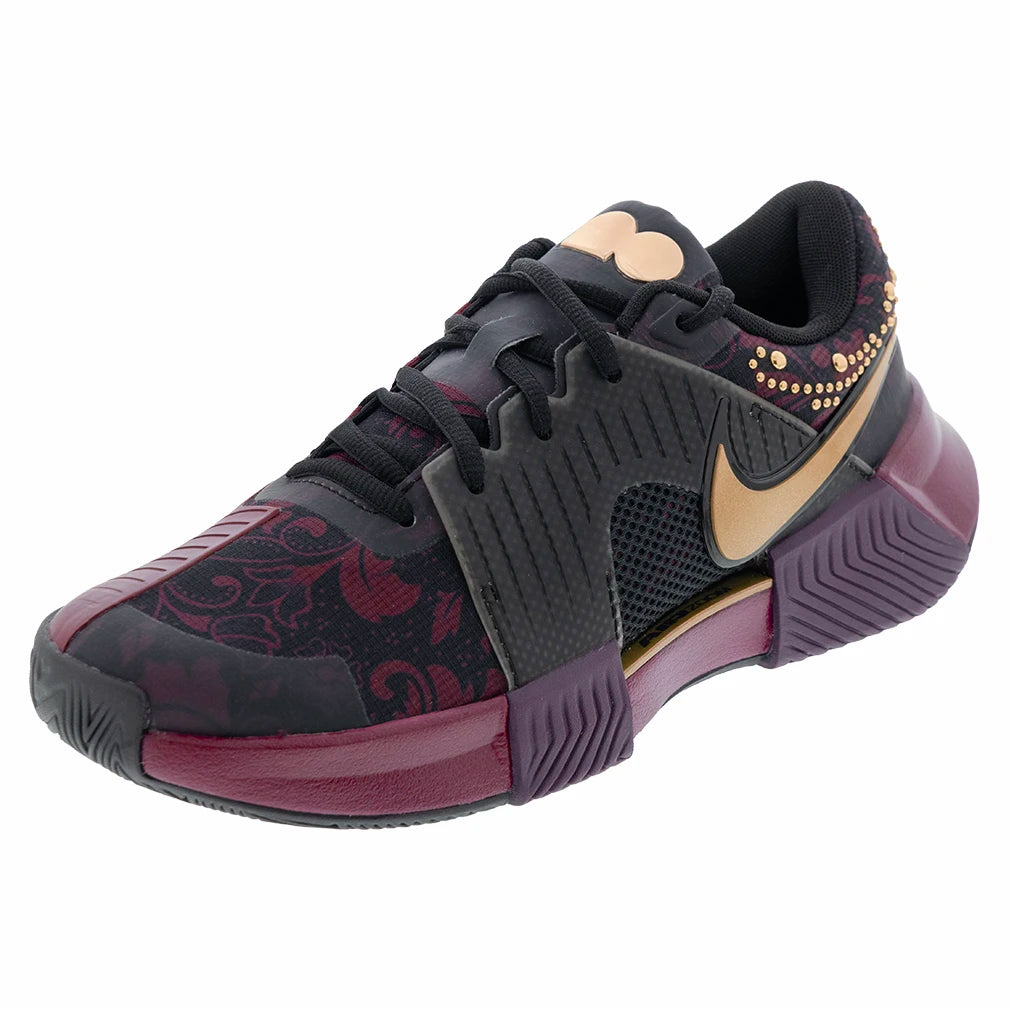 Women's Naomi Osaka Zoom GP Challenge 1 Court Shoes Bordeaux and Metallic Gold
