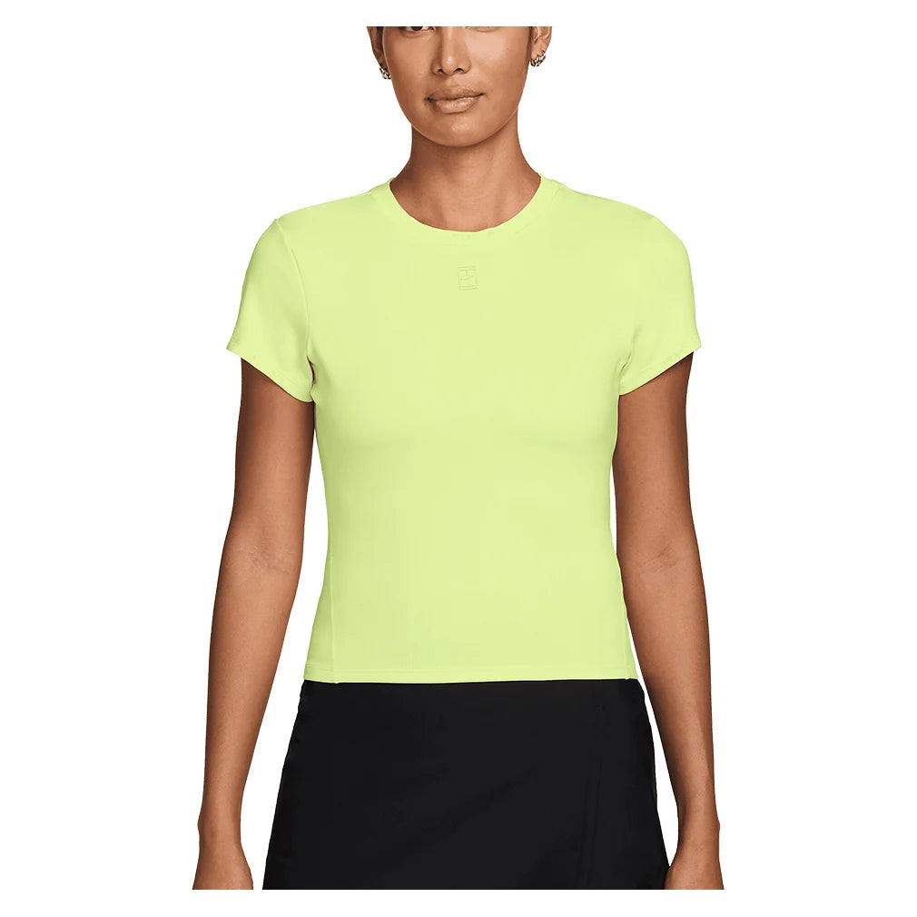 Women's Court Dri-FIT Advantage Short Sleeve Top Lt Lemon Twist and Black