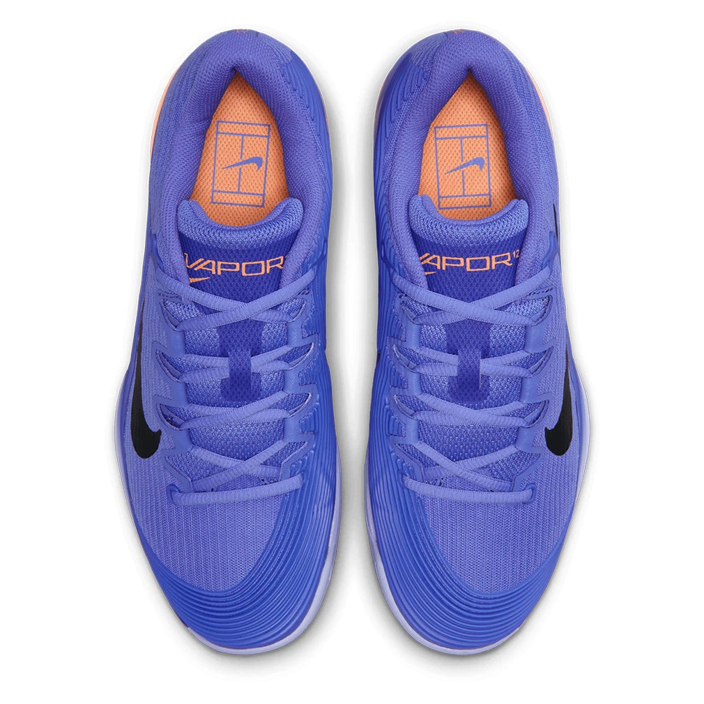 Women's Zoom Vapor 12 Clay Shoes Sapphire and Black