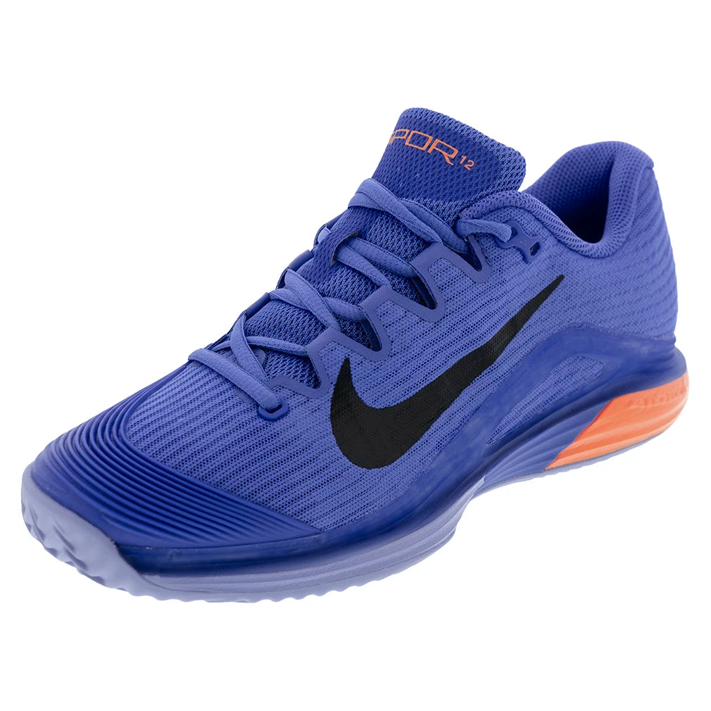 Women's Zoom Vapor 12 Clay Shoes Sapphire and Black