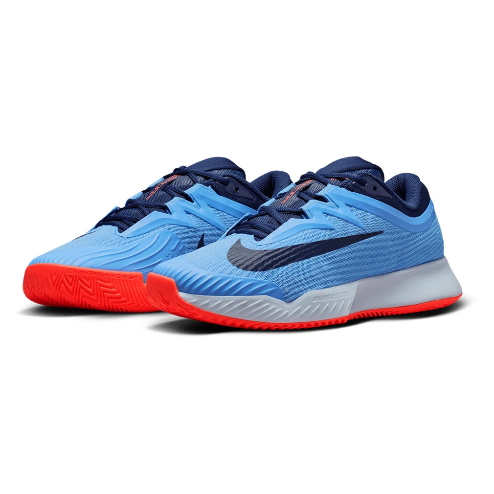 Men's Zoom Vapor Pro 3 Clay Shoes University Blue and Midnight Navy