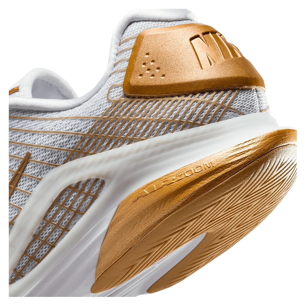 Men's Zoom Vapor 12 Hypersmash Shoes White and Metallic Gold