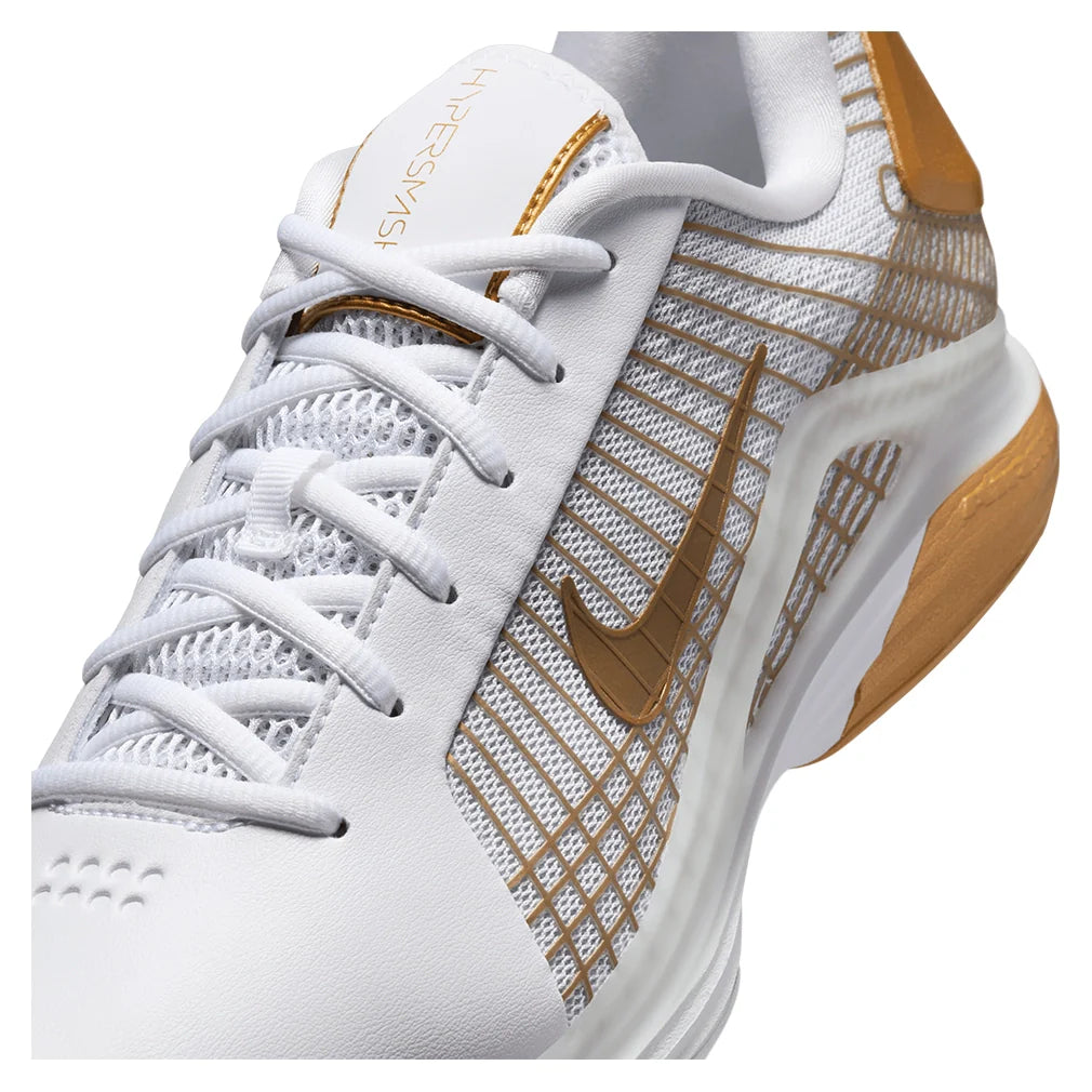 Men's Zoom Vapor 12 Hypersmash Shoes White and Metallic Gold