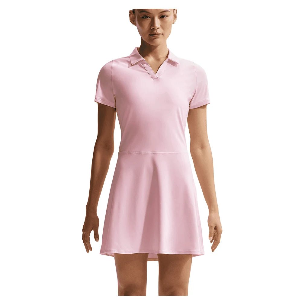 Women's Dri-FIT Victory Polo Dress Pink Foam and White