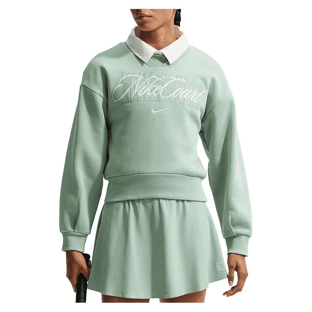 Women's Court Collection Fleece Crew Steam and Barely Green