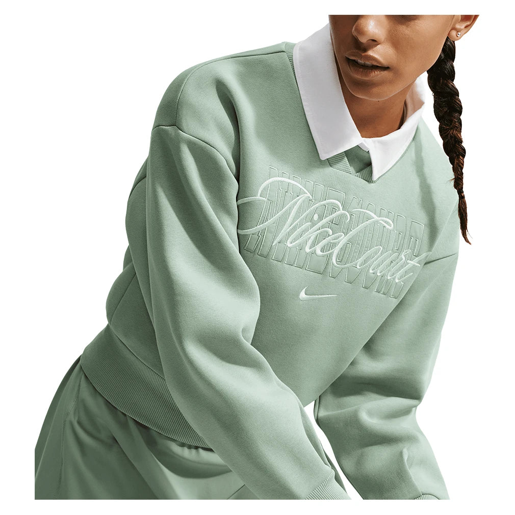 Women's Court Collection Fleece Crew Steam and Barely Green