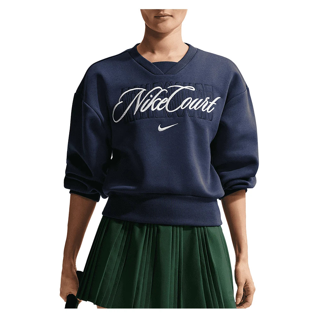 Women's Court Collection French Terry Crew Midnight Navy and Sail