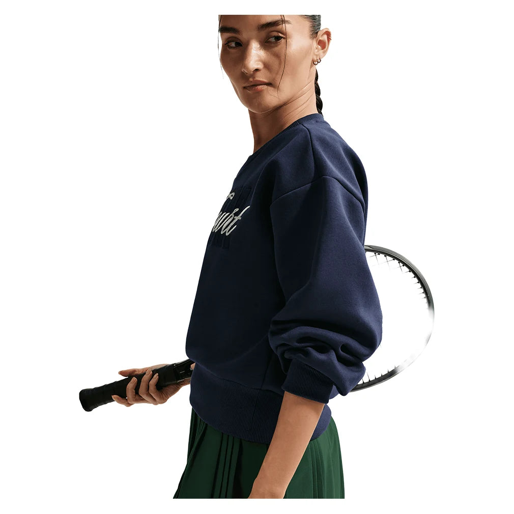 Women's Court Collection French Terry Crew Midnight Navy and Sail
