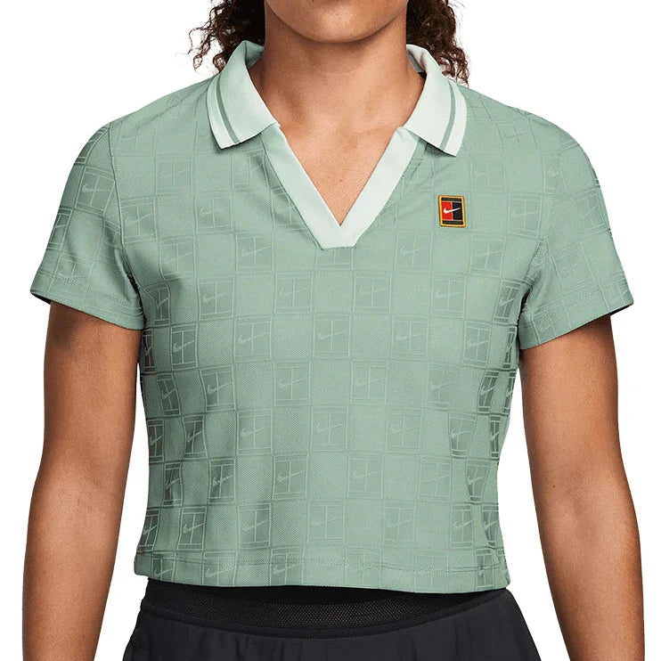 Women's Dri-FIT Court Collection Cropped Polo Steam and Barely Green