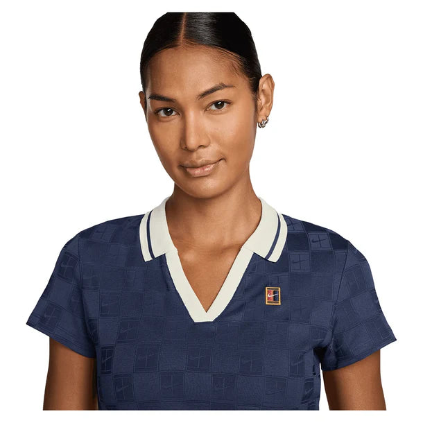 Women's Dri-FIT Court Collection Cropped Polo Midnight Navy and Sail