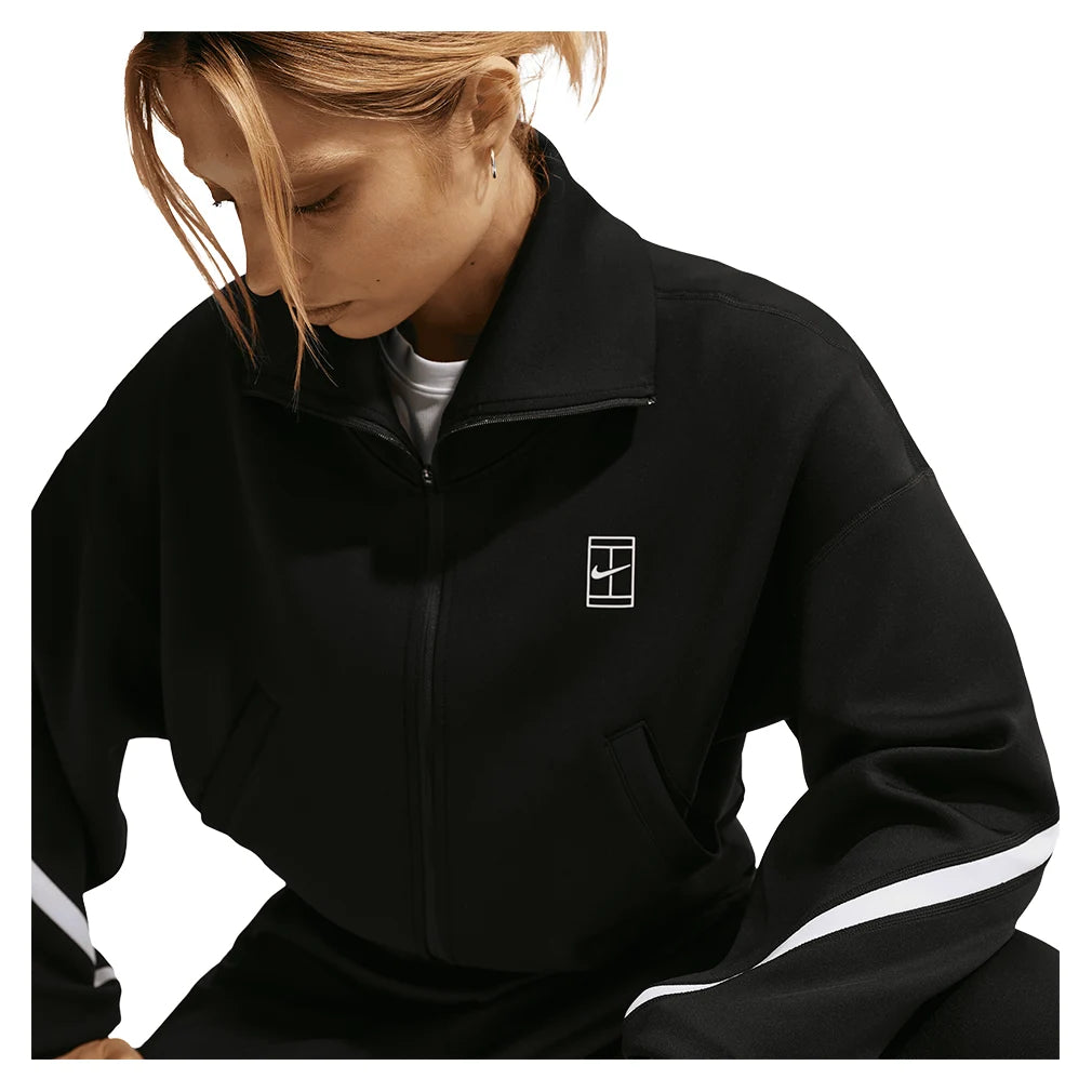 Women's Court Dri-FIT Advantage Full Zip Jacket Black and White