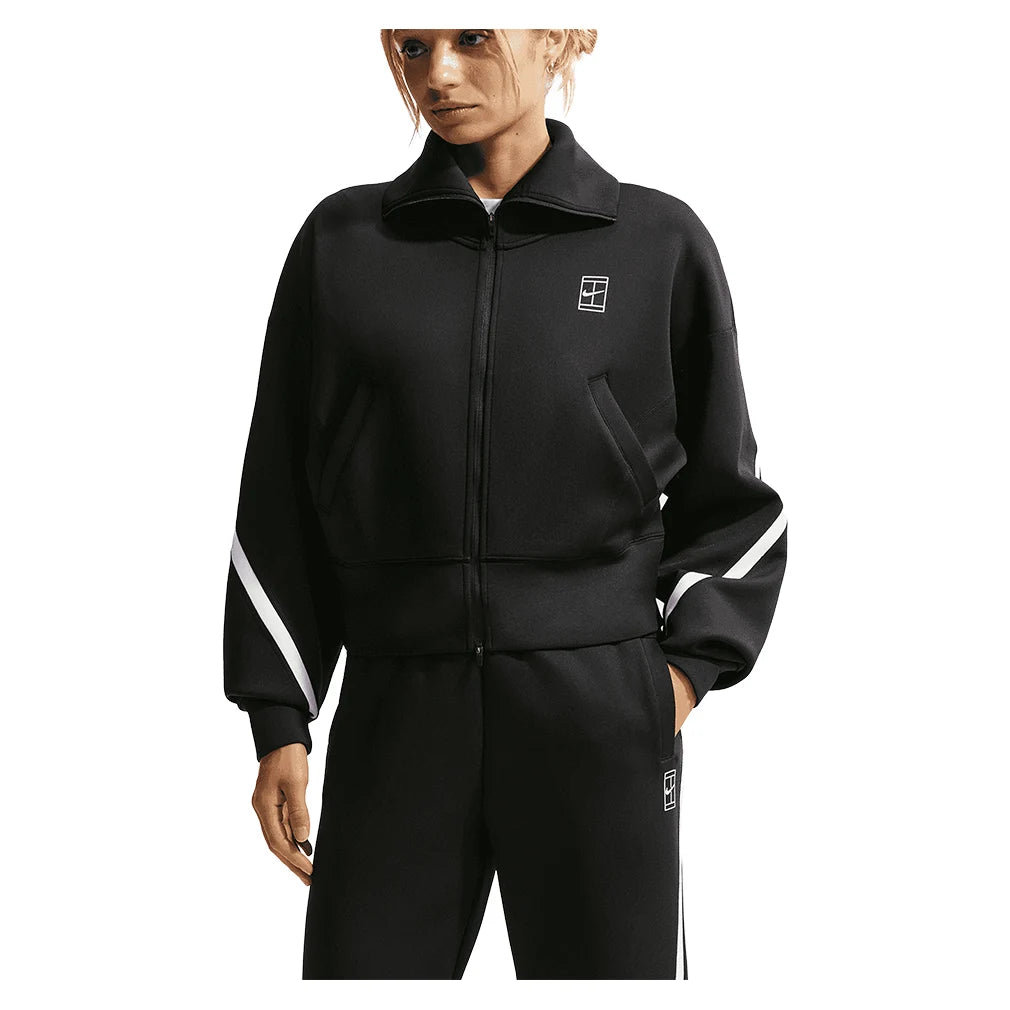 Women's Court Dri-FIT Advantage Full Zip Jacket Black and White