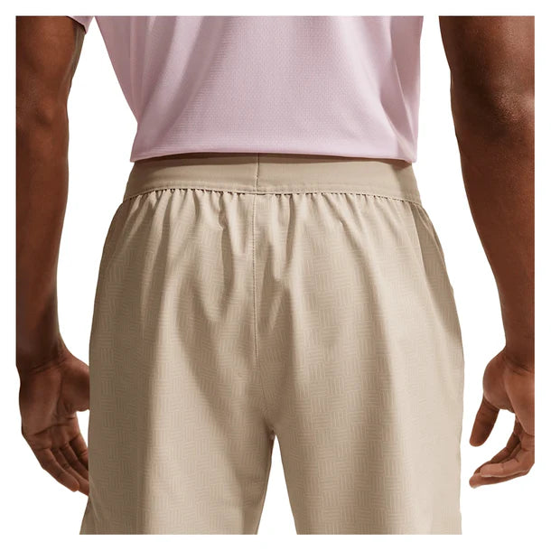 Men's Court Dri-FIT Advantage Print 6 Inch Short Desert Khaki and Black