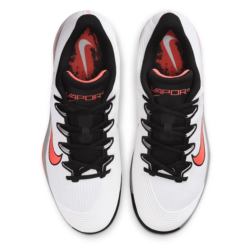Men's Zoom Vapor 12 Premium Shoes White and Hot Lava