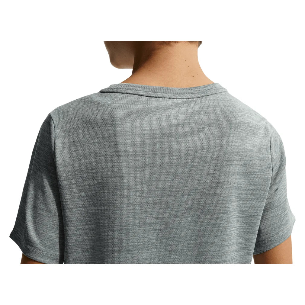 Boys' Dri-FIT Miler Short Sleeve Training Top Smoke Grey and Heather, Nike, Pickleball Express, IF2425-084H26-5