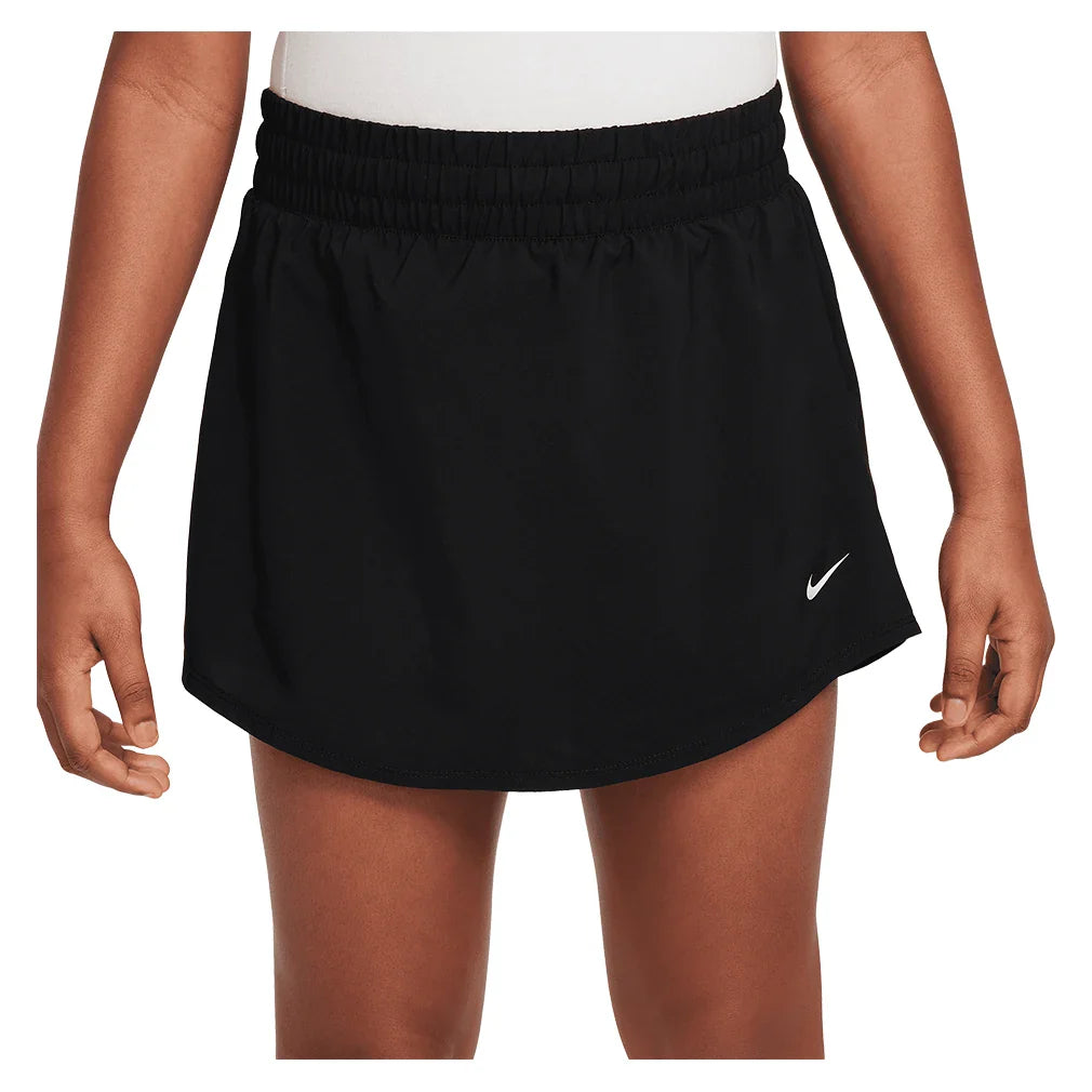 Girls' One Dri-FIT High-Waisted Skort Black and White