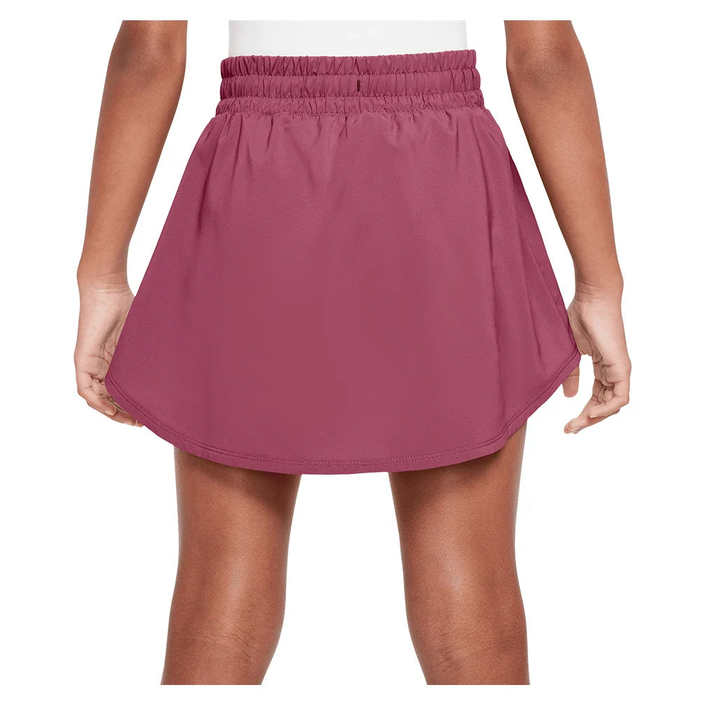 Girls' One Dri-FIT High-Waisted Skort Sweet Beet and White
