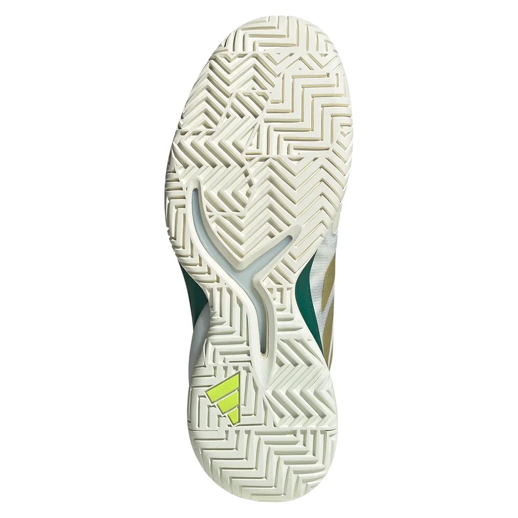 Men's Adizero Cybersonic 2 Court Shoes Core White and Gold Metallic