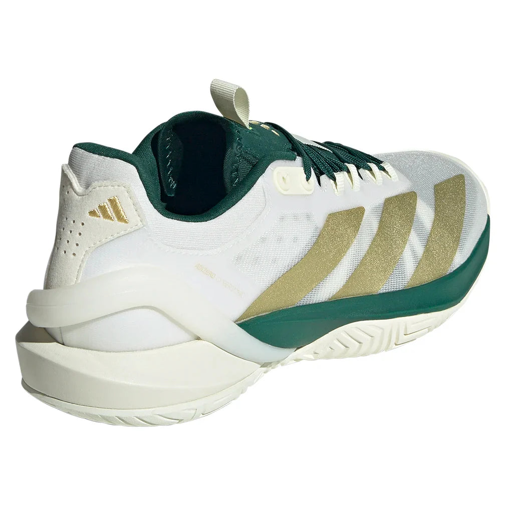 Men's Adizero Cybersonic 2 Court Shoes Core White and Gold Metallic