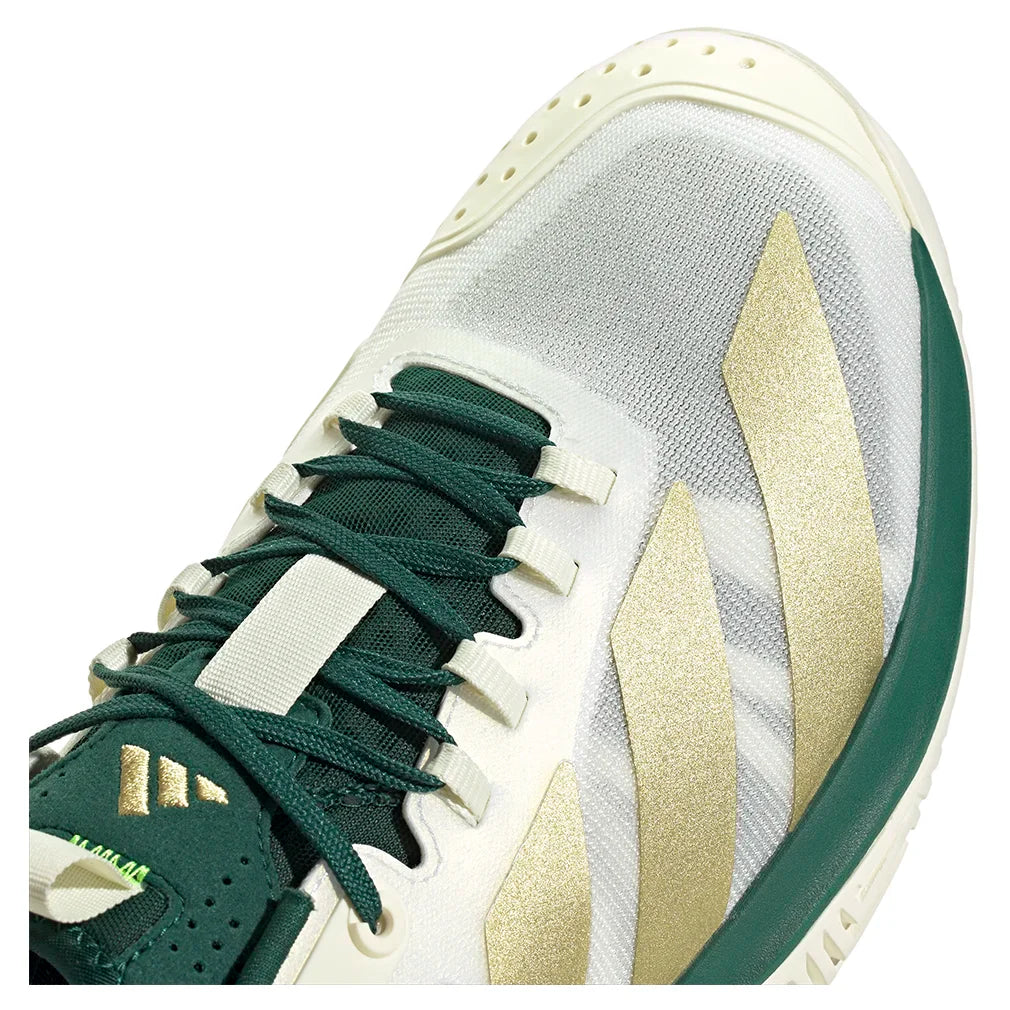 Men's Adizero Cybersonic 2 Court Shoes Core White and Gold Metallic