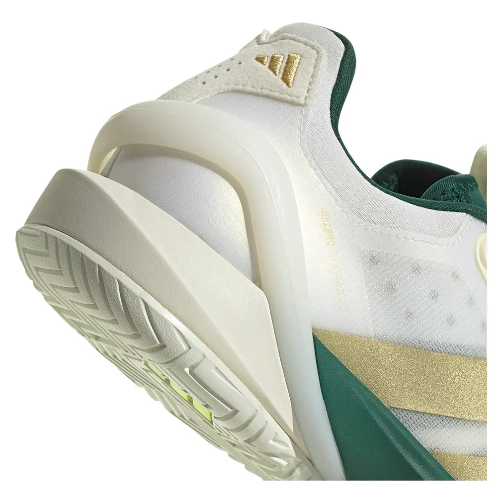 Men's Adizero Cybersonic 2 Court Shoes Core White and Gold Metallic