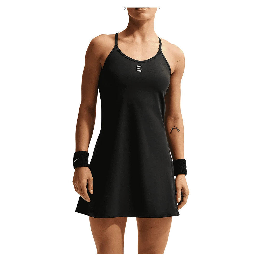 Women's Court Dri-FIT Advantage Strap Dress Black and White