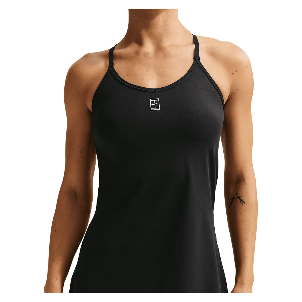 Women's Court Dri-FIT Advantage Strap Dress Black and White
