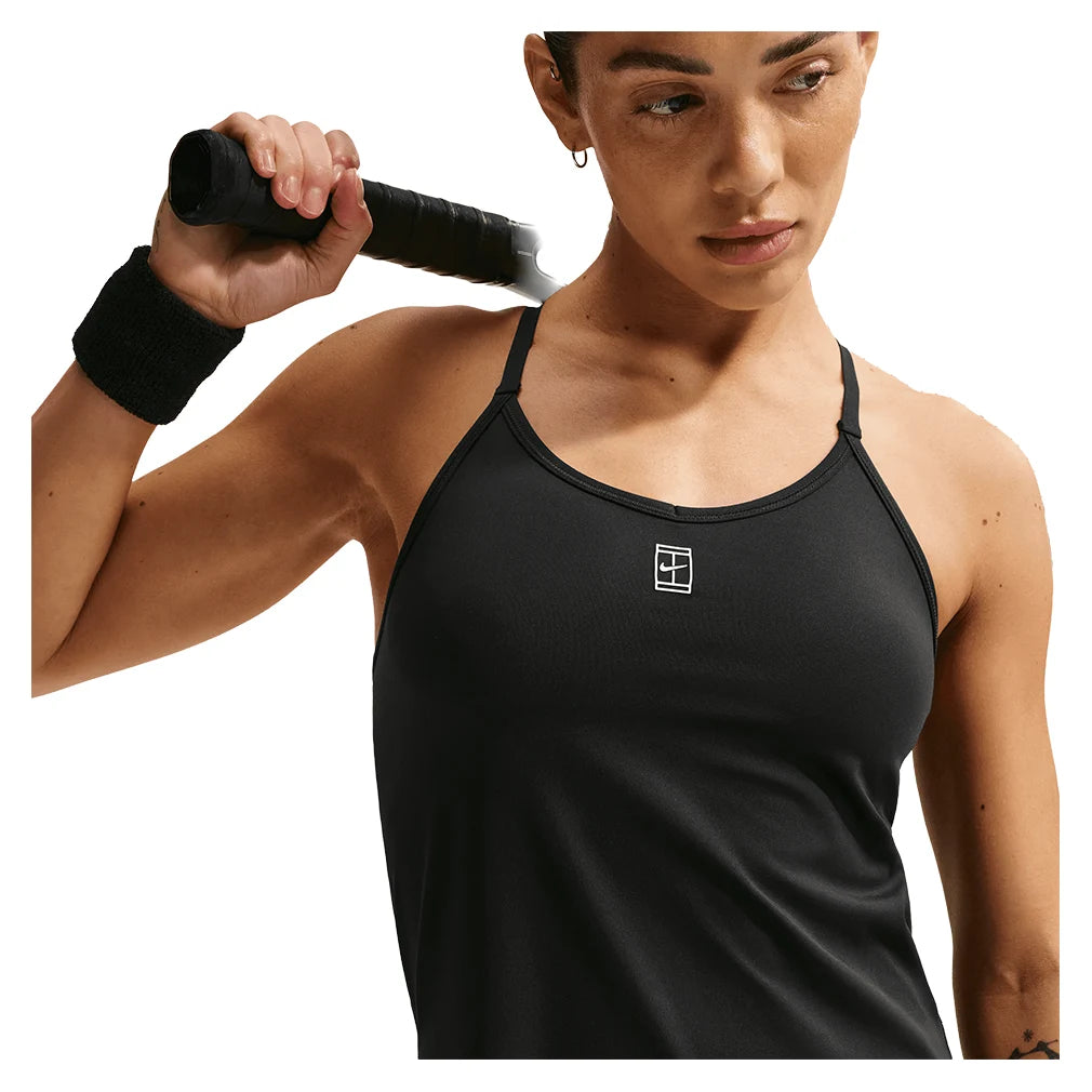 Women's Court Dri-FIT Advantage Strap Dress Black and White